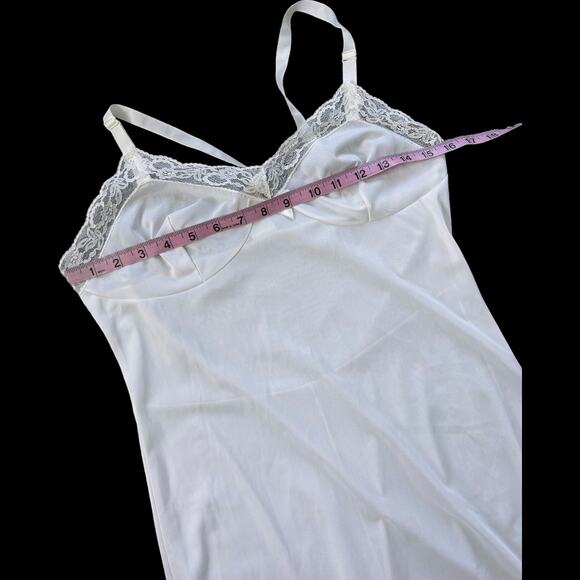 NWOT Vintage Shirey Chemise Sleepwear Midi Length Sleeveless Side Slit White 6 - Picture 7 of 10